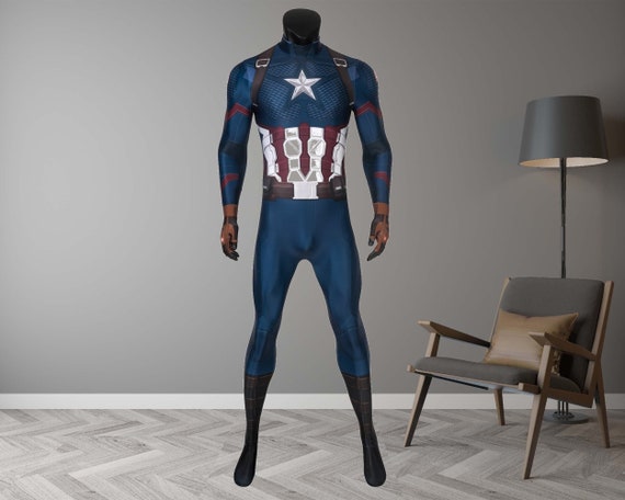 Dekbed Bijbel hemel Captain America Kostuum Cosplay Pak Avengers Endgame Jumpsuit - Etsy  Nederland