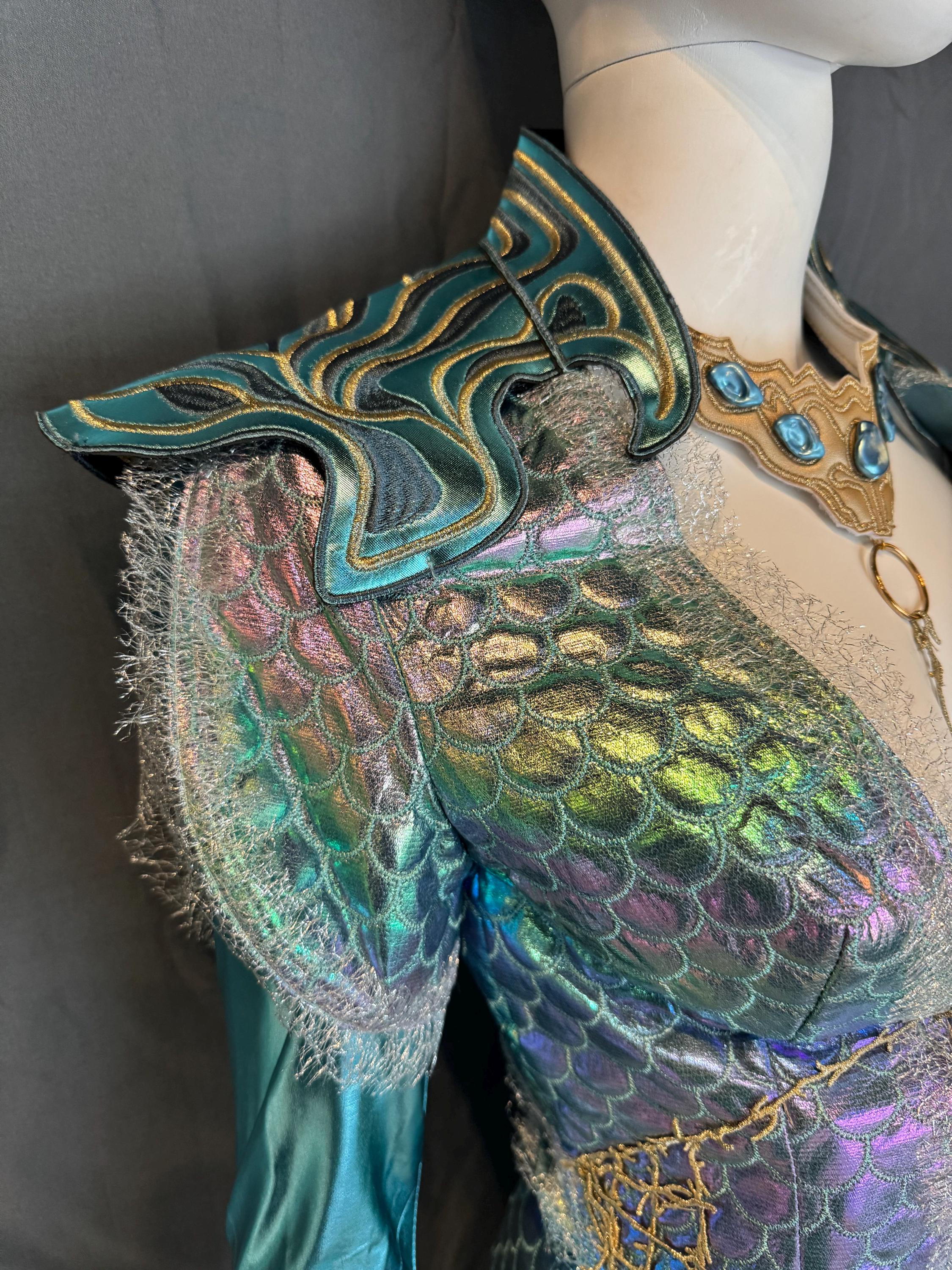 knee length dresses for ladies Wavemother's Robe Cosplay Costume Baldur's Gate 3 Wavemother's Fish Sc –  ACcosplay main image 1