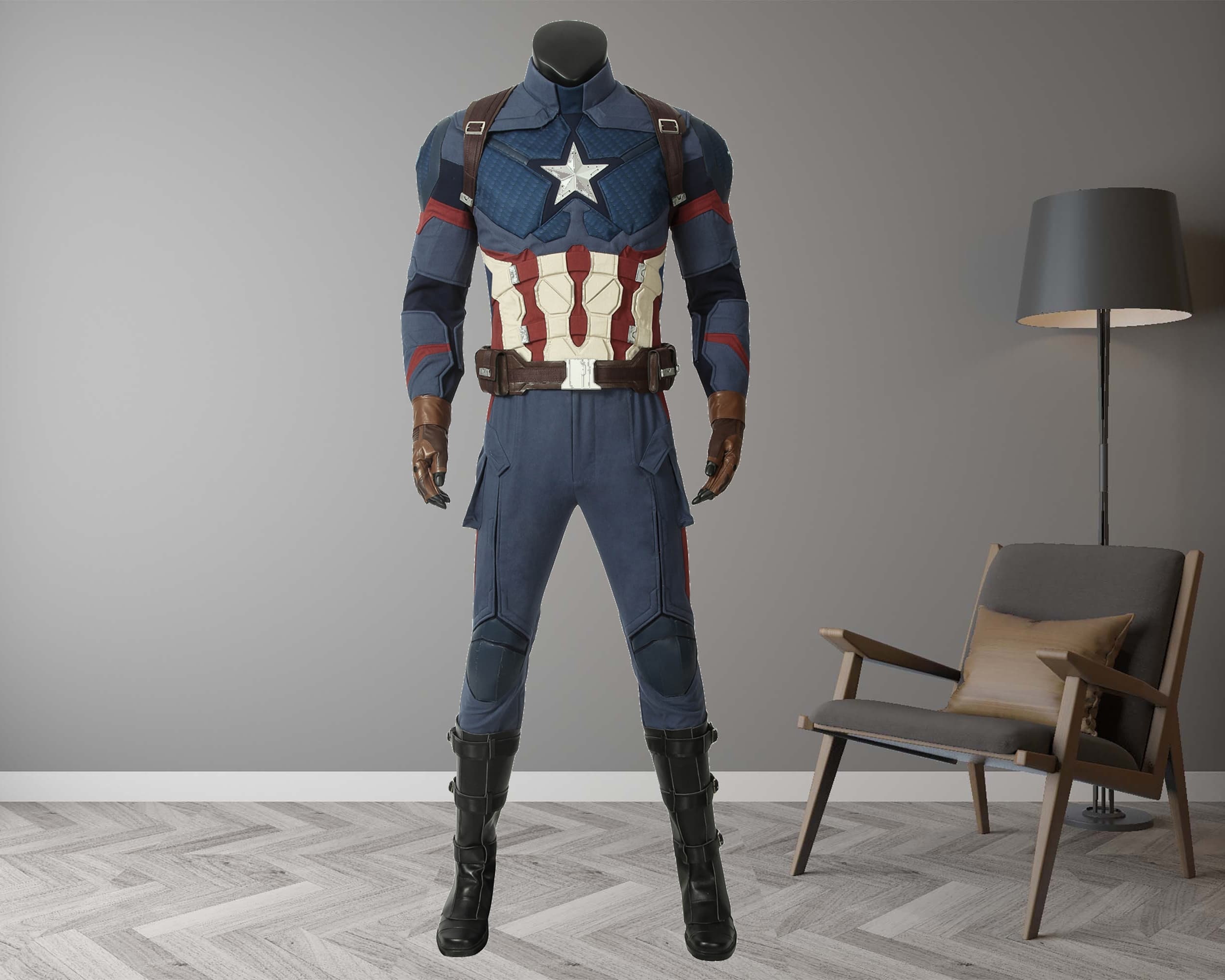 Avengers Endgame Captain America Costume Cosplay Steve Rogers Etsy France