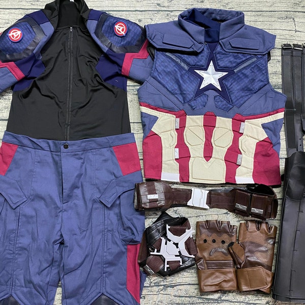 Avengers Captain America Costume Cosplay Suit Steve Rogers Outfit