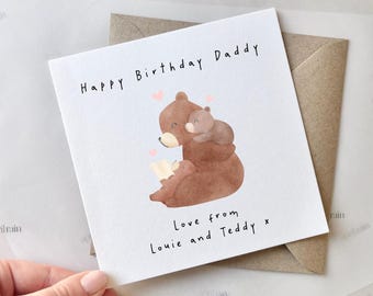 Personalised Happy Birthday Daddy Card | Card for daddys birthday, birthday card from kids, Best Dad Card, Cute daddy card bears
