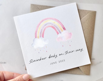 Personalised Rainbow Baby On The Way Card | Congratulations pregnancy card, Pregnancy announcement, Baby news, Pregnant New baby IVF