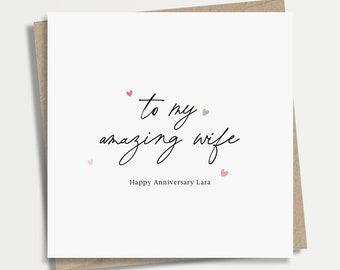 Personalised Happy Anniversary To My Wife Card | Wedding anniversary card, Wife anniversary card, Anniversary card to my wife