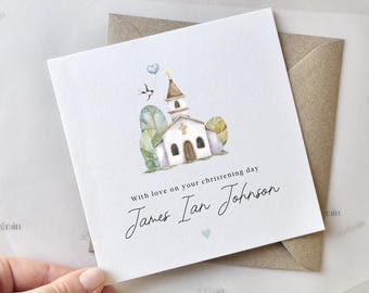 Christening Card | Baby Boy Baptism Card, On your Christening day, Baby Boy Christening, Godparent Gift