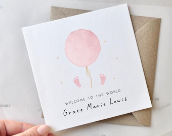 Personalised New Baby Card | Congratulations on your baby girl card, Birth of your daughter card, Baby news card, Welcome little baby girl