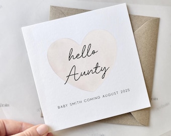 Baby Announcement Card For Aunty | New Baby Pregnancy Card, Baby news card, Baby announcement card, We're pregnant card, Having a baby