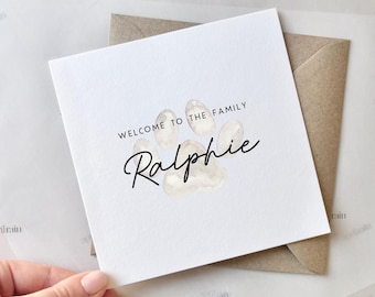 Personalised New Puppy Card | Congratulations on your new family member, New fur baby, New pet, Animal Cat Dog, Welcome to the family, Puppy