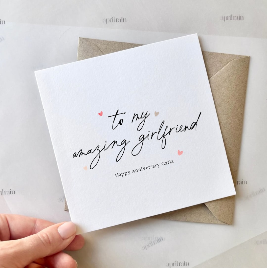 Personalised Happy Anniversary to My Girlfriend Card | Girlfriend ...