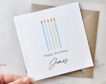 Personalised Happy Birthday Card | Card for him, Birthday Gift Card, Mens birthday card, Handmade Card for friend, Dad Son Uncle Brother