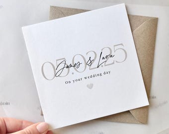 Personalised Congratulations On Your Wedding Day Card | Engagement card, Wedding card, Congratulations happy couple card, Wedding date card