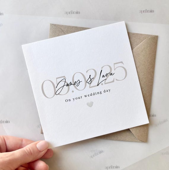 Personalised Congratulations On Your Wedding Day Card | Engagement card, Wedding card, Congratulations happy couple card, Wedding date card