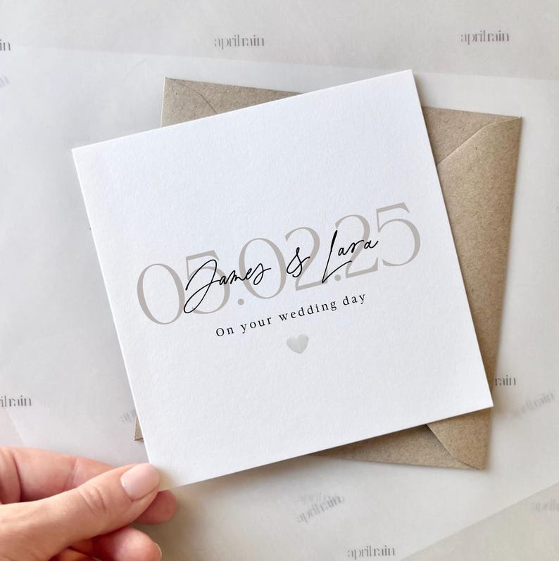 Personalised Congratulations On Your Wedding Day Card | Engagement card, Wedding card, Congratulations happy couple card, Wedding date card bild 1