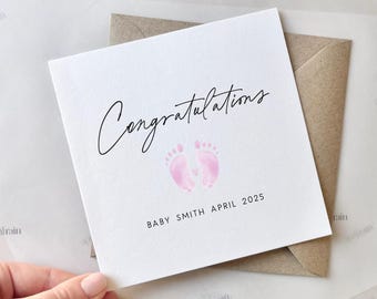 Personalised Baby Girl On The Way Card | Congratulations pregnancy card, Pregnancy announcement, Baby news, Pregnant New baby, It's a Girl