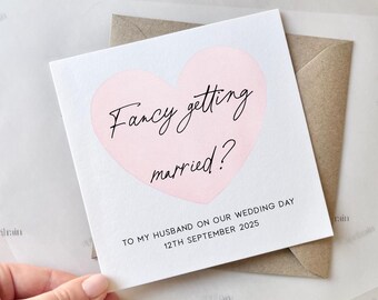 Personalised To My Groom Card | On Our Wedding Day Card, To my husband, Wedding Morning Card, Fancy Getting Married Later, Love Card