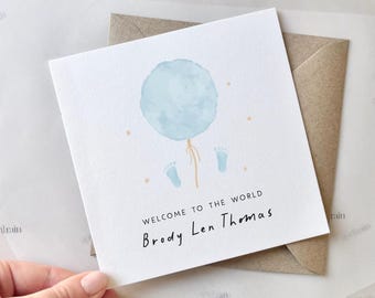 Personalised New Baby Card | Congratulations on your baby boy card, Birth of your son card, Baby news card, Welcome little baby boy