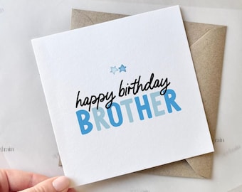 Happy Birthday Brother Card | Birthday card for him, Card for my brother, Brothers birthday card, Step Brother, Half Brother, Like a brother