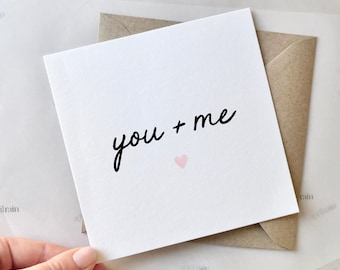 You and Me Card | Anniversary card, Love card, I love you card, Together forever card, The one I love, Just to say I love you, Just because