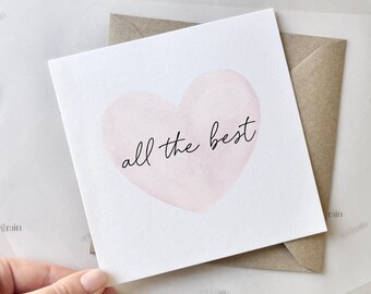 All The Best Card | Good luck card, New job card, Card for going travelling, Wishing you luck, Wishing all the best card, Happy for you card