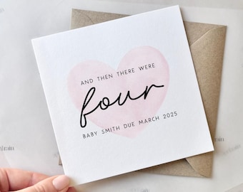 Personalised And Then There Were Four Card | Congratulations pregnancy card, Pregnancy announcement, Baby news card, Second baby card