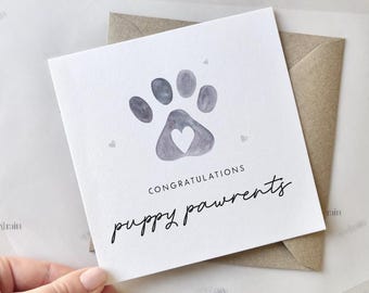 New Puppy Card | Congratulations Puppy Pawrents, Dog Parents Puppy Parents, New fur baby, New pet, Animal Doggy, Welcome to the family Pup