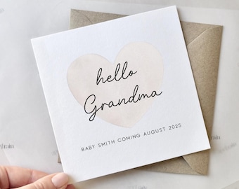 Baby Announcement Card For Grandma | New Baby Pregnancy Card, Baby news card, Baby announcement card, We're pregnant card, Having a baby