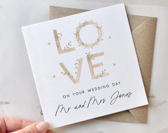 Personalised On Your Wedding Day Card | Wedding card, Congratulations happy couple card, Wedding Gift Card, On your wedding day, Love card