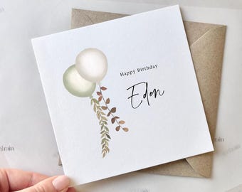 Personalised Happy Birthday Card | Personalised birthday card, friend birthday card, Neutral birthday card, Card for her Card for him