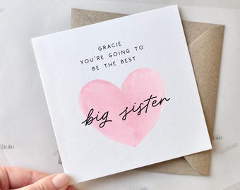 You're Going To Be The Best Big Sister Card | Personalised card for big sister, New Baby, Little brother sister on their way, New sibling