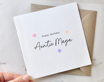Personalised Happy Birthday Auntie Card | Aunty birthday card, Auntie birthday card, Great Aunt birthday card, Birthday card for Auntie