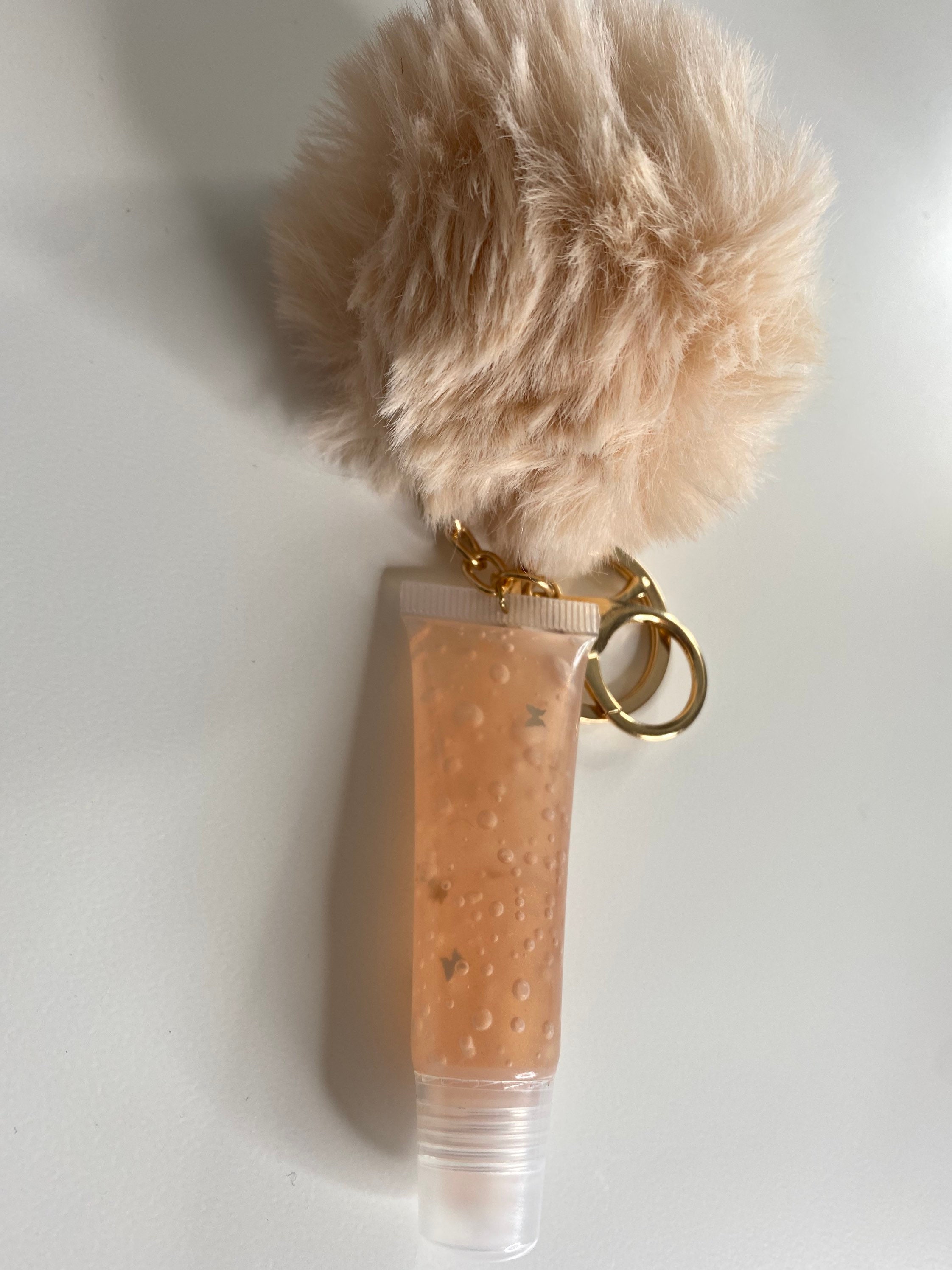 Peach flavored lip gloss keychain Etsy