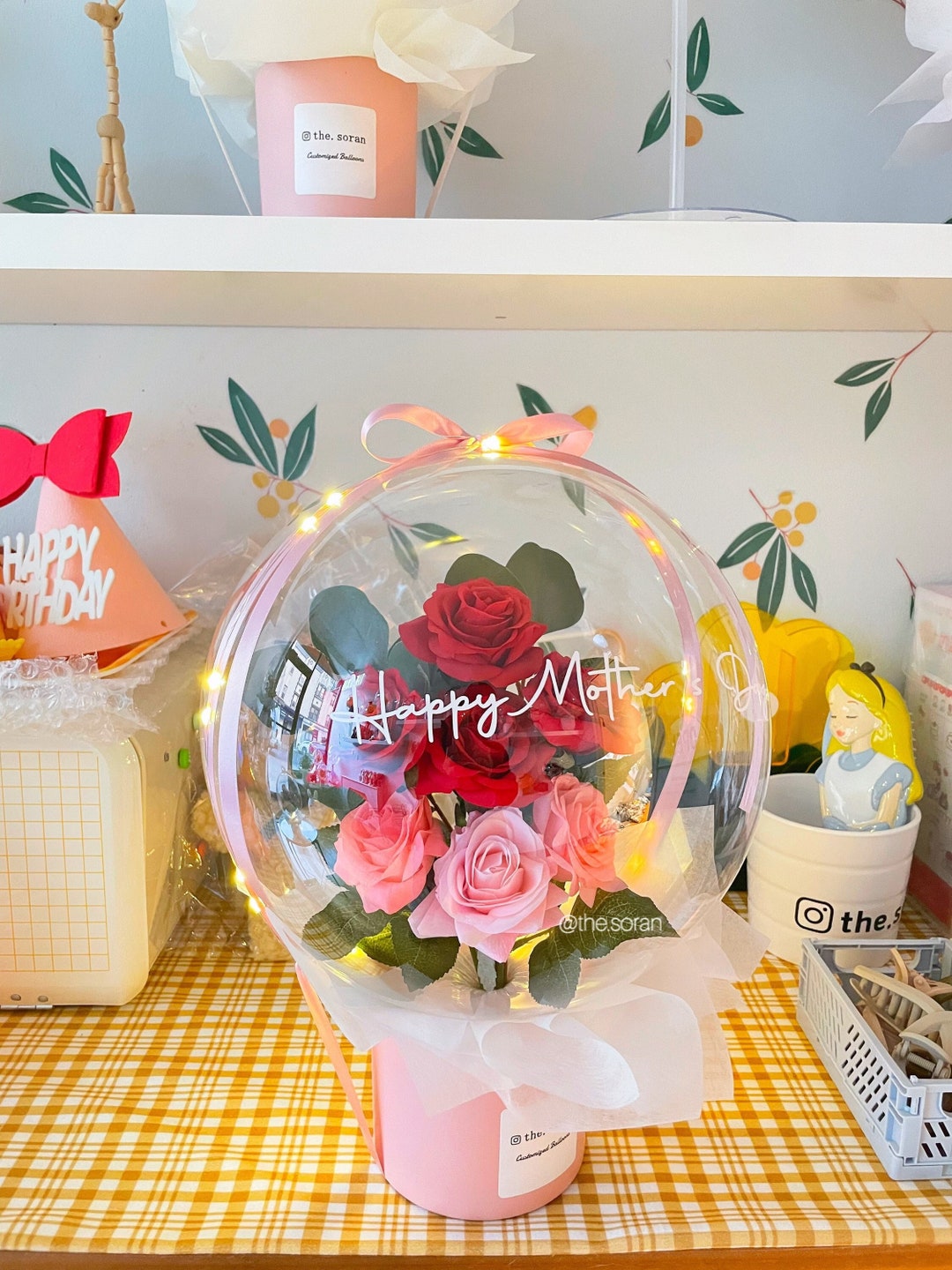 Rose Flower Balloon Flower Balloon Flower Bouquet Etsy