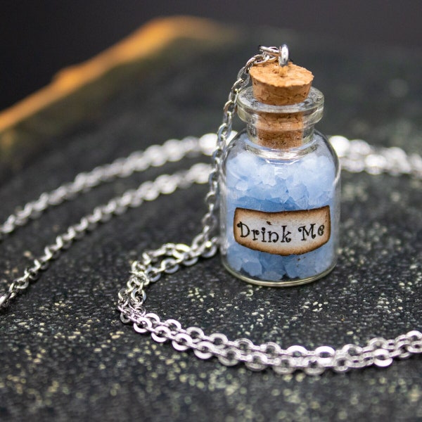 A.M.A.D.O "Drink Me" Necklace blue | glows in the dark | Glows in the Dark, great gift, gift set