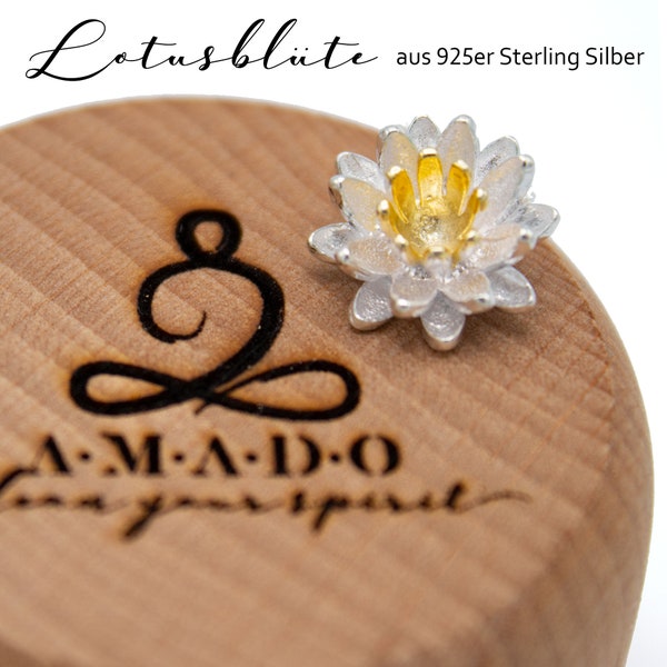 A.M.A.D.O Anhänger Lotusblüte mit Kette aus 925er Sterling Silber