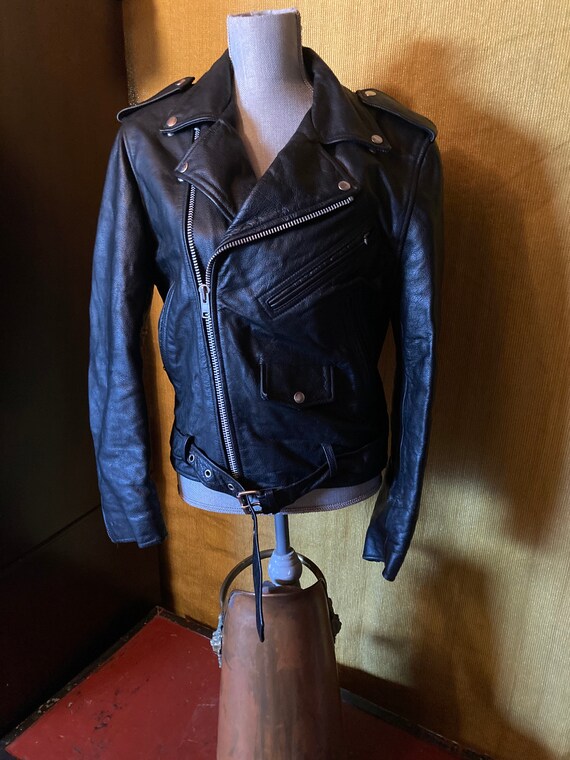Leather motorcycle jacket