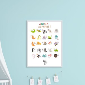 Alphabet Print, Animal Alphabet Print, Nursery Decor, Nursery Wall Art, Kids Room Decor, Alphabet Art Print, Alphabet Letter Print, ABC Art