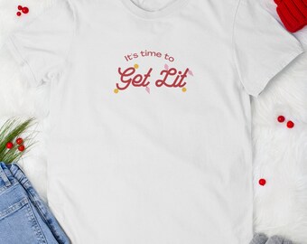 T-shirt en ultra coton pour fête des Fêtes avec lumières de Noël