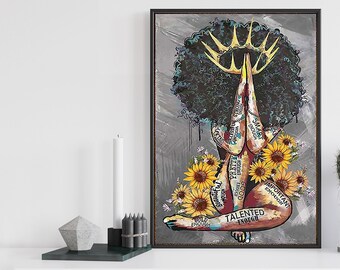 Digital Download Print Black Girl Magic African American Wall Art Afro Art Hair Black Woman Art FOR BROWN GIRLS 6