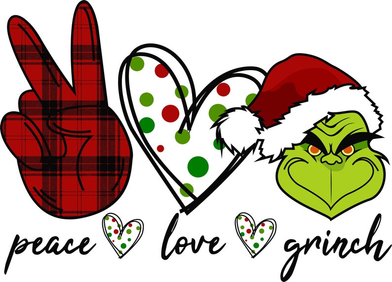 Download Peace Love Grinch svg Grinch Smile svg Christmas svg png | Etsy
