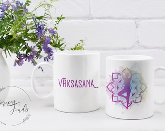 Yoga-Becher, Baum Pose Becher, Yoga-Kaffeebecher, Namaste, Meditation, Yoga-Geschenk