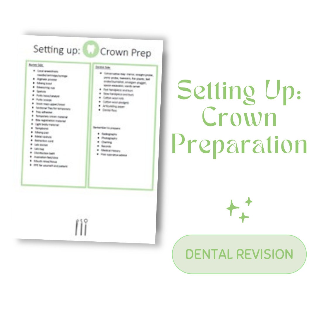 Dental Nurse Revision Bundle: Charting, Crowns, Root Canal, Extractions ...