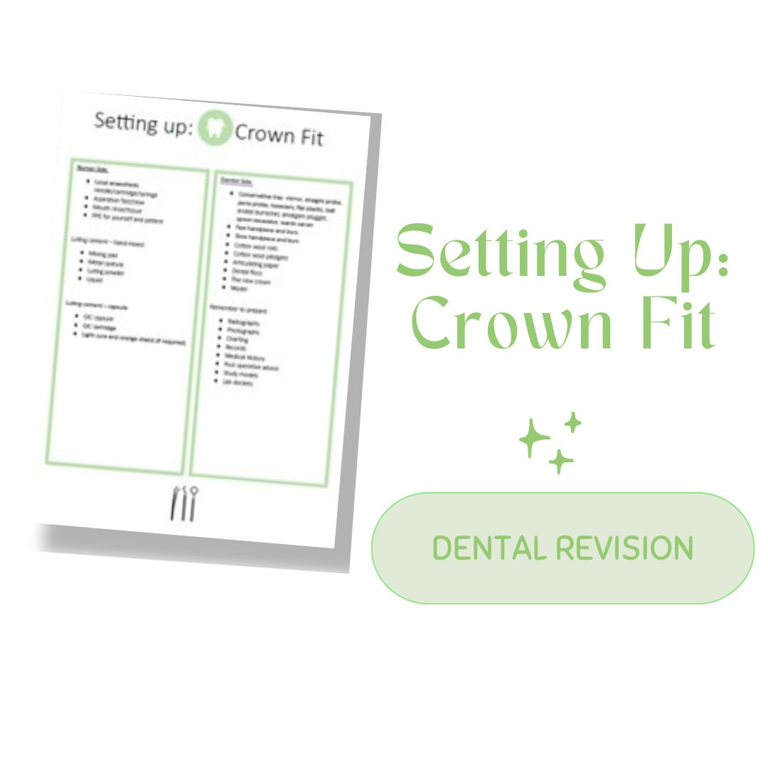 Dental Nurse Revision Bundle: Charting, Crowns, Root Canal, Extractions ...