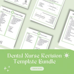 Paquete de revisión de enfermera dental: gráficos, coronas, conducto radicular, extracciones y empastes