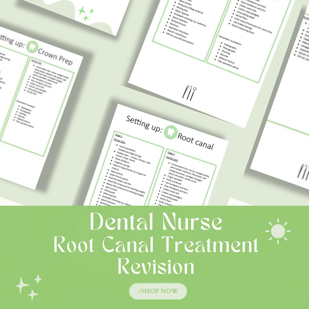 Dental Nurse Revision setting Up Root Canal Treatment Etsy
