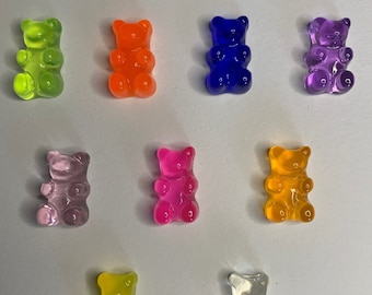 teddybeer magneetset, beermagneet, koelkastmagneet, gummibeertjes, kawaii, regenboog snoepbeer