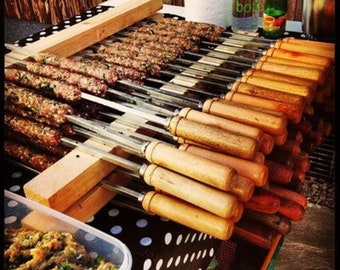 Bamboo Skewers Catering 30cm Wooden Sticks Meat BBQ Grill Party Kebab 3mm 4mm