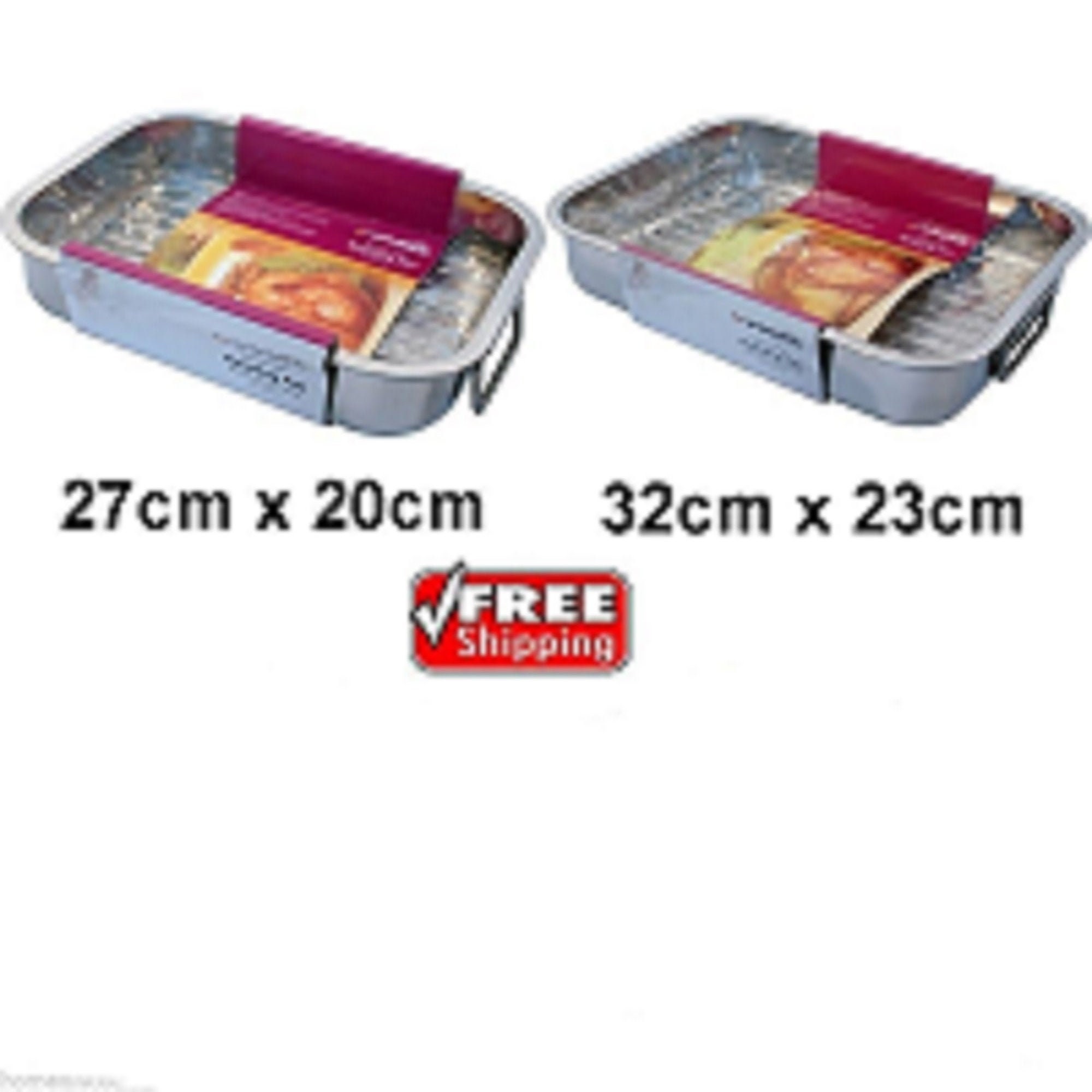 New 2PC Set Stainless Steel Roasting Tray Oven Baking Roaster Etsy