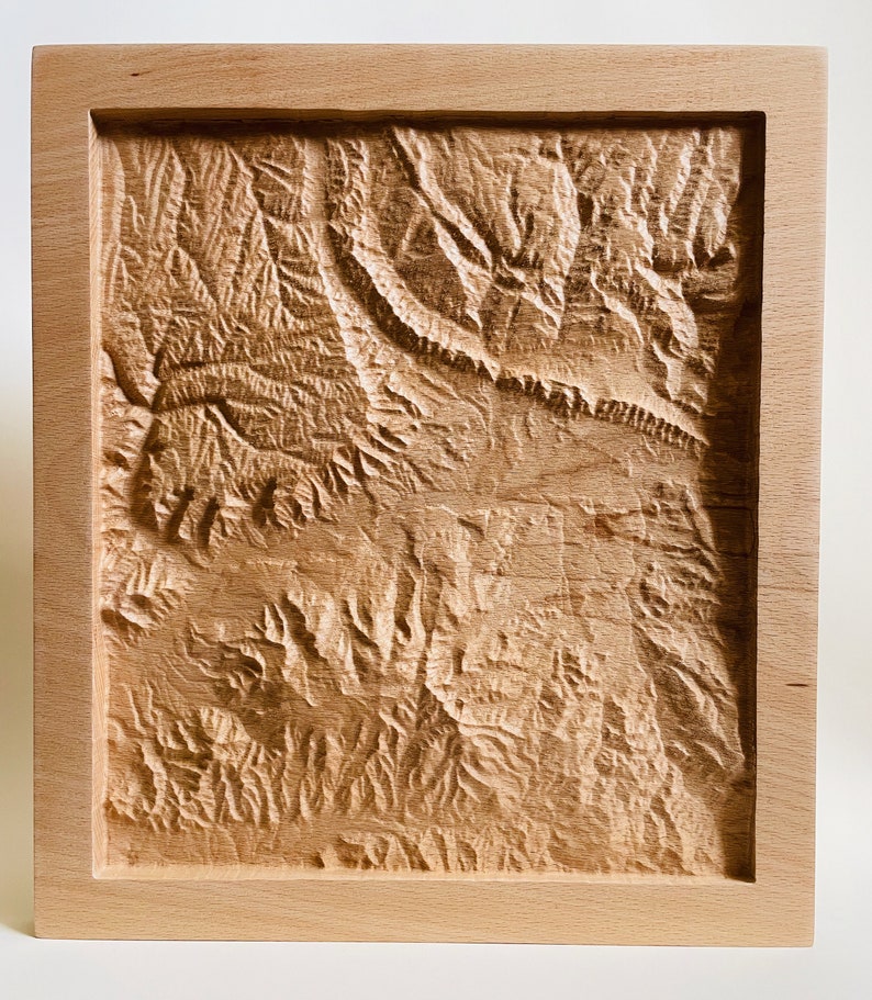 Custom 13 Wooden Raisedrelief Map Etsy