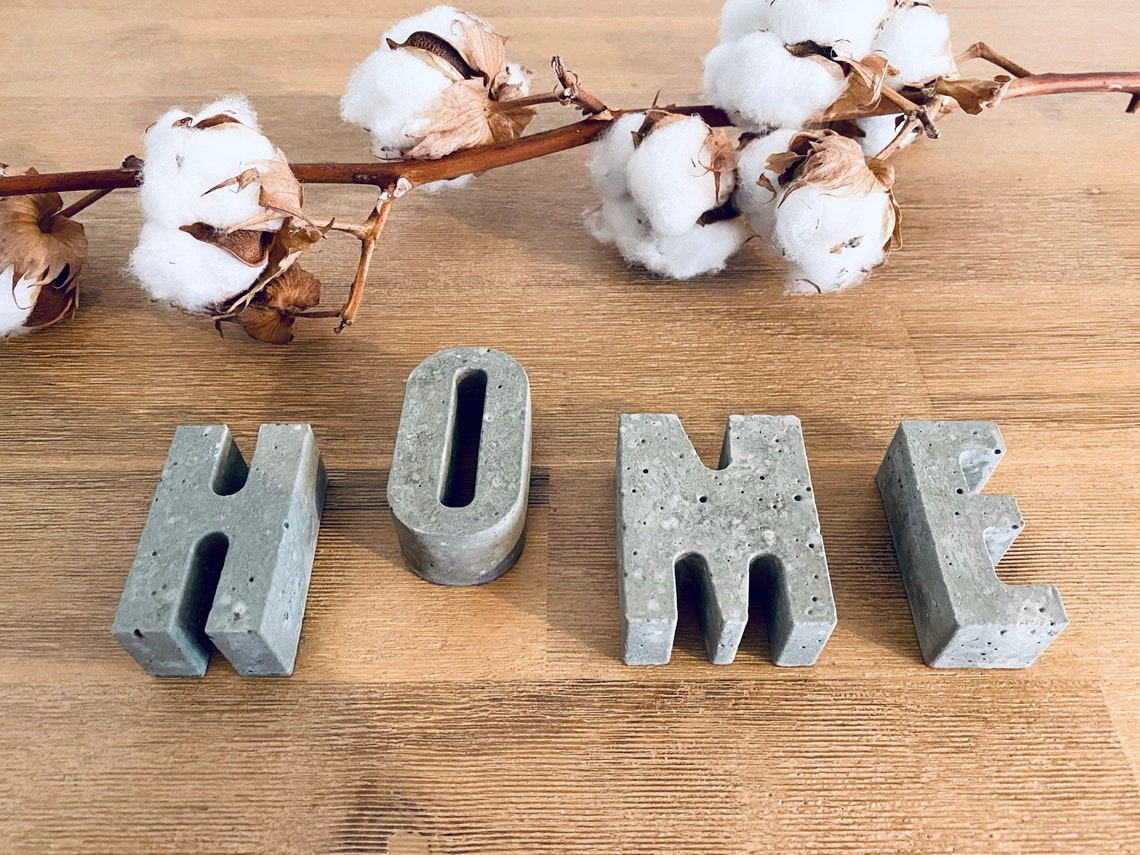 Decorative Concrete Words Concrete Initials Concrete Etsy