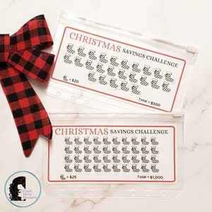 Christmas Savings Challenge Envelope / Laminated Savings Trackers / A6 Zipper cash envelope / Budget Binder / Cash Stuffing / Sinking Funds