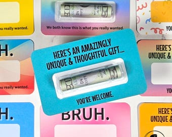 Funny Cash Gift for Teen / Bruh Money Card Holder / Teen Money Holder Birthday Gift Idea / Fun Holiday Cash Card / Unique Christmas Gift